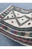 El Dokuması Dekoratif Kilim 80x110 Krem %100 Yün Kilim thumbnail 8