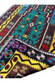 El Dokuma Kilim Seccade 100x190 Renkli Mor %100 Yün Kilim - 8