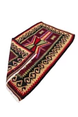 El Dokuma Dekoratif Kök Boya Kilim 78x117 Renkli %100 Yün Küçük Kilim thumbnail 6