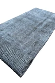 El Dokuma Vintage Yolluk 58x285 Düz Renk Mavi Yün Halı - 6
