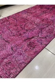 El Dokuma Isparta Halısı 70x282 Düz Pembe Vintage Eskitme Yolluk - 8