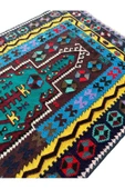 El Dokuma Kilim Seccade 100x190 Renkli Mor %100 Yün Kilim - 4