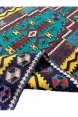 El Dokuma Kilim Seccade 100x190 Renkli Mor %100 Yün Kilim - 6
