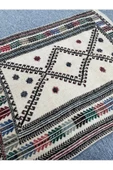 El Dokuması Dekoratif Kilim 80x110 Krem %100 Yün Kilim thumbnail 5