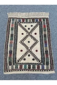 El Dokuması Dekoratif Kilim 80x110 Krem %100 Yün Kilim thumbnail 1
