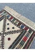 El Dokuması Dekoratif Kilim 80x110 Krem %100 Yün Kilim thumbnail 3