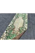 EL DOKUMA ISPARTA HALISI 72X250 ESKİTME YEŞİL YOLLUK %100 YÜN ! thumbnail 5