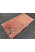 DEKORATİF ESKİTME HALI 100X190 TURUNCU %100 YÜN ISPARTA HALISI ! thumbnail 2
