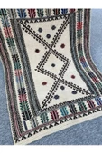 El Dokuması Dekoratif Kilim 80x110 Krem %100 Yün Kilim thumbnail 7