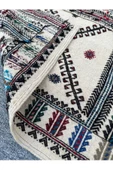 El Dokuması Dekoratif Kilim 80x110 Krem %100 Yün Kilim thumbnail 4