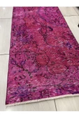 El Dokuma Isparta Halısı 70x282 Düz Pembe Vintage Eskitme Yolluk - 4