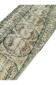 El Dokuma Eskitme Halı 82x272 Vintage Yeşil %100 Yün Yolluk thumbnail 8