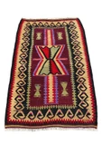 El Dokuma Dekoratif Kök Boya Kilim 78x117 Renkli %100 Yün Küçük Kilim thumbnail 1