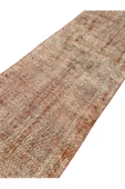 El Dokuma Vintage Yolluk 55x280 Turuncu Eskitme Yün Halı thumbnail 7