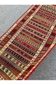 El Dokuması Dekoratif Iran Kilimi 80x190 Kırmızı Sarı %100 Yün Kilim ! - 6