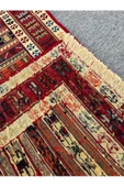El Dokuması Dekoratif Iran Kilimi 80x190 Kırmızı Sarı %100 Yün Kilim ! - 5