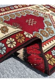 El Dokuma Yağcıbedir Halısı 72x115 Turkuaz %100 Yün Kök Boya İnce Halı - 6