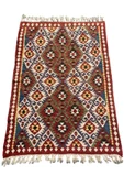 El Dokuma Kök Boya Kilim 83x120 Renkli %100 Yün Küçük Kilim - 1
