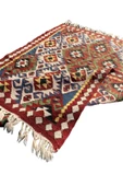 El Dokuma Kök Boya Kilim 83x120 Renkli %100 Yün Küçük Kilim - 8