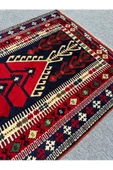 El Dokuma 130x200 Kilim Modeli Halı Kırmızı Lacivert Seccade Namazlık %100 Yün ! - 3