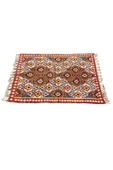 El Dokuma Kök Boya Kilim 83x120 Renkli %100 Yün Küçük Kilim - 3