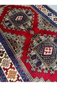 EL DOKUMA SIFIR OBRUK HALISI 95X165 KIRMIZI GRİ MAVİ KÖK BOYA HALI - 4
