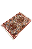 El Dokuma Kök Boya Kilim 83x120 Renkli %100 Yün Küçük Kilim - 2