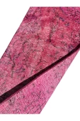 El Dokuma Vintage Yolluk 72x280 Düz Pembe Eskitme Halı thumbnail 8