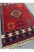 El Dokuma Balıkesir Kilimi 80x140 Kök Boya %100 Yün Kırmızı Kilim ! - 2