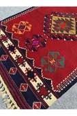 El Dokuma Balıkesir Kilimi 80x140 Kök Boya %100 Yün Kırmızı Kilim ! - 5