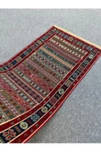 El Dokuma Iran Kilim 85x200 Sumak Kırmızı Rah Rah Kilim ! thumbnail 5