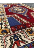 EL DOKUMA İNCE YAHYALI HALISI 87X140 KIRMIZI LACİVERT %100 YÜN HALI ! - 5