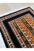 El Dokuma Şal Halısı 75x125 Turuncu Lacivert %100 Yün Kök Boya Halı ! - 4