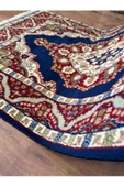 El Dokuma Iran Halısı Seccade 83x140 Lacivert Göbekli %100 Yün Halı ! - 8