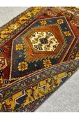 El Dokuma Sıfır Yahyalı Halısı 125x225 Kırmızı Sarı Kök Boya %100 Yün Halı - 8