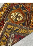 El Dokuma Sıfır Yahyalı Halısı 125x225 Kırmızı Sarı Kök Boya %100 Yün Halı - 7