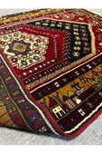 El Dokuma Türk Halısı Yahyalı 103x180 Kırmızı Lacivert Kök Boy %100 Yün Halı ! - 3