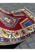 EL DOKUMA İNCE YAHYALI HALISI 87X140 KIRMIZI LACİVERT %100 YÜN HALI ! - 7