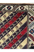 EL DOKUMA ŞAL HALISI 84X125 KIRMIZI LACİVERT %100 YÜN HALI ! - 6