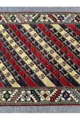 EL DOKUMA ŞAL HALISI 84X125 KIRMIZI LACİVERT %100 YÜN HALI ! - 7