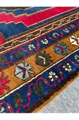 El Dokuma Taşpınar Halısı 143x260 Lacivert Kırmızı 4 m2 %100 Yün Halı - 6