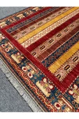 EL DOKUMA ŞAL HALISI 160x200 MAVİ KIRMIZI SARI KÖK BOYA HALI ! - 3