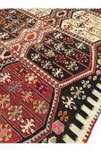 EL DOKUMA ÇİFT KANAT MALATYA KİLİMİ 155X300 YEŞİL KİREMİT KÖK BOYA BÜYÜK YÜN KİLİM - 4