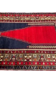 El Dokuma Sıfır Seccade Adana Yörük Halısı 138X224 Lacivert Kırmızı Kök Boya Kaldırım Yörüğü - 3