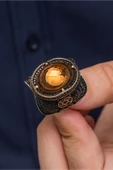 Süleyman Mührü Ayyıldız Zultanit Taşlı 925 Gümüş Erkek Yüzük thumbnail 6