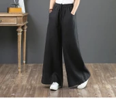Keten Günlük Pantolon Beli Lastikli Bağcıklı - 2