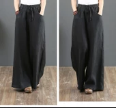 Keten Günlük Pantolon Beli Lastikli Bağcıklı - 3