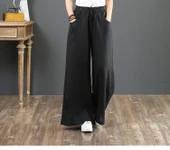 Keten Günlük Pantolon Beli Lastikli Bağcıklı - 1