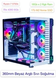 RAMTECH Fairytale White Ryzen 7 5700x 32Gb Rgb Ram 4060 8Gb  1Tb M2 Nvme Beyaz Gaming Bilgisayar - 1