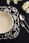 TR Turan Collection SULTAN 6'lı Supla Seti Gümüş Renk, Lüks Sert Plastik Supla Seti - 4